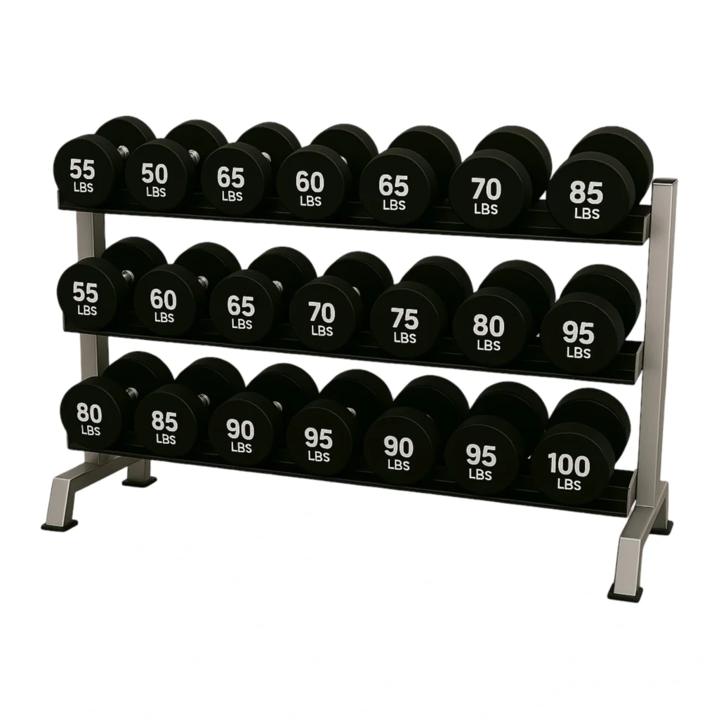 SET DE MANCUERNAS REDONDAS DE 55 A 100 LBS